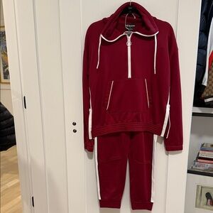 ALL ACCESS Bandier Maroon 2-piece Tracksuit with White Trim (Size Small)